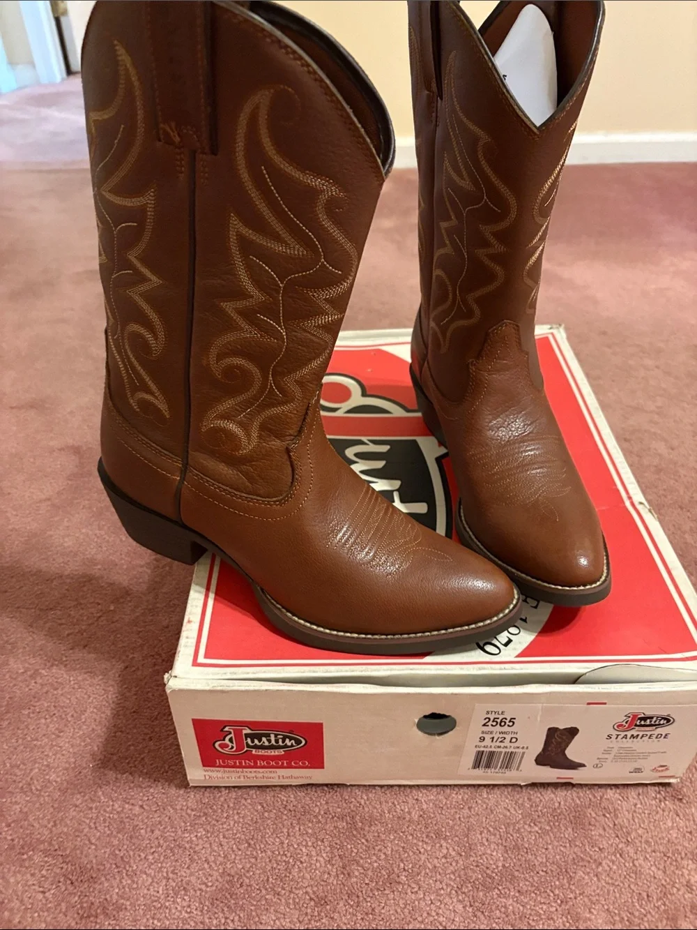 Justin Boots Brown Leather Western Cowboy Boots